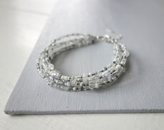 the bracelets are made from glass beads