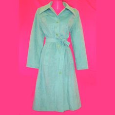 No Haggling Length-50,Bust-42,Waist-36,Hips-44 1970s 70s Pastel Light Sears Sage Seafoam Green Trench Coat Size Medium 8 10 Large Long Maxi Winter Jacket Pockets Belt Belted Lined Lining Mint Faux Suede Plush Velour Velvet.Machine Wash Retro Spring Outerwear With Lapel Collar, Retro Lapel Collar Outerwear For Spring, Retro Outerwear With Lapel Collar For Spring, Spring Vintage Outerwear With Lapel Collar, Spring Vintage Outerwear, Retro Spring Single Breasted Outerwear, Retro Single Breasted Spring Outerwear, Retro Spring Workwear Outerwear, Retro Single-breasted Spring Outerwear