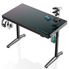 Eureka Ergonomic Glass Desktop Gaming Desk Gaming Desk Lighting, Gaming Desk Accessories, Monitor Setup, Organization Accessories, Electric Sit Stand Desk, Best Gaming Setup, Gaming Computer Desk, Desk Height, Glass Desk