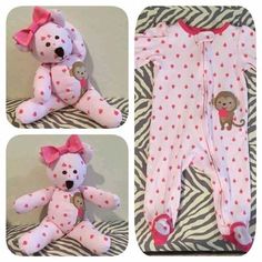 Keepsake Bear, Diy Bebe, Baby Sleepers, Memory Bear, Baby Projects, Baby Diy, Creation Couture, Diy Baby