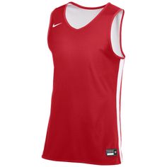 the nike women's dri - fit tank top in red and white is shown