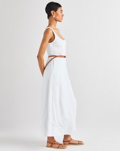 The Tessa Maxi Dress may just be the most versatile and polished summertime piece in your closet. Its A-line shape is slightly fitted on the bodice (thanks to that back smocking) but easy through the rest of the frame. A lightweight linen blend fabric lets you effortlessly dress it up or down. Made with our lightweight rayon-linen Breeze fabrication Square neck Fixed straps Smocked back Fitted bodice with A-line skirt Front on-seam pockets Note: Does not include belt Flowy Dress With Straight Neckline For Day Out, Chic A-line Sundress For Daywear, Casual A-line Maxi Dress With Smocked Back, Chic Maxi Dress With Smocked Back And Straight Neckline, Unlined A-line Midi Dress For Summer, Beach Midi Dress With Tie Back And Straight Neckline, Casual A-line Maxi Dress Unlined, Summer Midi Dress With Smocked Back And Straight Neckline, Summer Maxi Dress With Tie Back And Straight Neckline