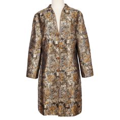 The floral brocade jacket is full lining and has handmade frog knot closures. This elegant jacket is good for mother of the bride or wear it for any special events. Size: Small (US) Medium (US) Large (US) X Large (XL) Brocade Jacket, Gold Floor, Capes & Ponchos, Silk Coat, Elegant Jacket, Womens Jackets, Chestnut Brown, Silk Jacket, Bride Wear