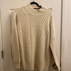 Brand New. Never Wore It. With Tags. Gap Knit Sweater For Fall, Gap Knit Tops For Winter, White Long Sleeve Gap Sweater, Cream Cable Knit Sweater, Plum Sweater, Long Sweater Vest, Purple Crewneck, Wool Cowl, Soft Knit Cardigan