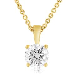 14K yellow gold diamond solitaire pendant from the Reis-Nichols Collection. The pendant features one round brilliant cut diamond weighing .80 ct. Chain sold separately. Timeless Yellow Gold Solitaire Necklace With Round Stone, Classic 14k Yellow Gold Solitaire Necklace, Classic Yellow Gold Solitaire Diamond Necklace, Classic 14k Gold Solitaire Necklace With Round Pendant, Classic Solitaire Necklace In 14k Gold, Brilliant Cut, Classic 14k Gold Solitaire Necklace With Brilliant Cut, Yellow Gold Solitaire Necklace In 14k Brilliant Cut, Timeless Solitaire Necklace With Round Diamond Pendant, Timeless Gold Solitaire Necklace With Round Stone