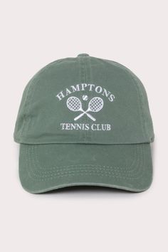 the sun is calling and we're getting ready with the cutest baseball hats! we love this hat with "hamptons tennis club" embroidered on it in a fun pink or classic sage. perfect for sun coverage for the tennis court! ships free. 100% cotton. adjustable. Cap Merch Design, Tennis Cap Outfit, Summer Cotton Trucker Hat With Visor, Spring Sports Trucker Hat With Curved Bill, Spring Sports Trucker Hat With Curved Brim, Spring Sports Trucker Hat, Curved Brim Trucker Hat For Spring Sports, Spring Adjustable Trucker Hat For Sports Events, Sports Hats With Curved Bill For Spring