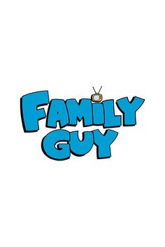 the family guy logo is shown in blue