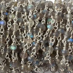 4mm Labradorite faceted rondelle .925 Silver Chain by the foot 34 pcs - Beadsofcambay.com Bead Jewellery Supplies, Making Beads, Beads Jewelry, Jewelry Making Beads, Beaded Chain, Rosary, Jewelry Supplies, Silver 925, Labradorite