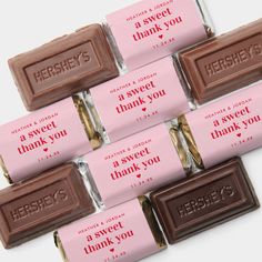 hershey's candy bar wrappers with thank you written on them