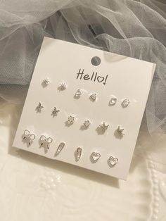 Stud Earring Set, Silver Studs Earrings, Studs Aesthetic, Cute Earrings Studs, Cute Silver Earrings, Tops Earrings, Jewelry Accessories Silver, Earring Tops, Stud Women