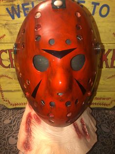 All masks are handmade and made to order { they are all handpainted and will not always be exact to the original} They can take up to two weeks ( please contact me if you need them by a specfic date) Red Themed Masks For Cosplay, Themed Red Masks For Cosplay, Red Themed Cosplay Masks, Red Horror Mask, Horror Red Mask, Red Themed Masquerade Mask, Themed Red Halloween Masks, Themed Red Masquerade Mask, Themed Red Halloween Masks And Prosthetics