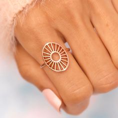 Sunburst Ring | Pura Vida Bracelets Dainty Sunburst Ring, Kendra Scott Ring Sun, Sunburst Ring, Sun Burst, Shine A Light, Rose Gold And Silver, Pura Vida Bracelets, Pinky Promise, Ring Rose Gold