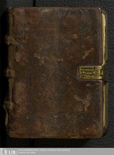 an old leather book with a lock on it