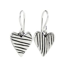 Nickel-free Sterling Silver Earrings For Mother's Day, Sterling Silver Earrings With Ear Wire For Mother's Day, Heart Charm Earrings For Mother's Day, Cute Everyday Earrings With Heart Charm, Cute Heart-shaped Earrings For Everyday Wear, Cute Sterling Silver Earrings With Ear Wire, Cute Sterling Silver Dangle Earrings, Cute Heart-shaped Everyday Earrings, Everyday Dangle Heart Earrings