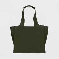 Modern Work Tote Handbag - A New Day™ Green : Target Double Handle Box Bag For Shopping, Shopping Tote Box Bag With Handles, Versatile Solid Color Box Bag For Office, Trendy Rectangular Shoulder Bag For Work, Structured Shoulder Bag For Travel, Functional Solid Color Everyday Bags, Office Satchel Tote With Removable Pouch, Office Tote Satchel With Removable Pouch, Modern Shoulder Bag For Shopping