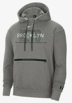 Nike Mens Brooklyn Nets Courtside Pullover Grey Hoodie Mens Medium CN0605-063 US. Nba Hoodie, Grey Hoodie Men, Mens Fasion, Nike Nba, Large Clothes, Nike Brand, Brooklyn Nets, Sweat Hoodie, Nike Mens