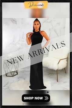 Elegant O Neck Sleeveless Back Cut Out Maxi Dress Solid Sleeveless Maxi Dress For Date Night, Sleeveless Bodycon Maxi Dress For Going Out, Bodycon Sleeveless Maxi Dress For Going Out, Chic Sleeveless Maxi Dress For Going Out, Elegant Sleeveless Halter Dress For Going Out, Chic Bodycon Sleeveless Maxi Dress, Casual Sleeveless Halter Dress For Evening, Sleeveless Stretch Maxi Dress For Night Out, Sleeveless Casual Bodycon Evening Dress