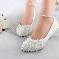 Description Item Information: +Handmade High Quality Women Bling and Lace Shoes. +Heel Height: Flat, 3cm, 5cm, 8cm, 11cm heels, 3cm wedge, and 5cm wedge. +Shoes Size: US5, US5.5, US6, US6.5, US7, US7.5, US8, US8.5, US9,US9.5, US10. US11, US11.5, US12 Handling and Shipping time: +1-3 days to ship the item +To most of countries, We use Express small package, it normally 7-15 working days! Feedback: +We work very hard for 5 star Positive Feedback. If there is a problem let us try to work it out for White Flat Bridesmaid Wedding Shoes, White Flat Heel Wedding Shoes For Bridesmaids, White Flat Heel Bridesmaid Wedding Shoes, Nice Flat Shoes, Wedding Flats For Bride, White Sandals Wedding, Bride Flats, Flower Wedding Shoes, Purple Wedding Shoes