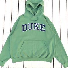 Vintage Duke University Hoodie Duke Crewneck Duke Reverse Weave Sweater Pullover Duke University Blue Devils Embroidery Logo Green XL Label : CHAMPION Label Size : XL  (refer the measurement) Made in HONDURAS Materials from 50% Cotton 50% Polyester Used Item With Condition 7.5/10 Refer Picture. Stain and No Holes. Lay Down Flat Measurement : - Width (armpit to armpit) and: 25Inches - Length (shoulder to end of garment): 27 Inches We are selling used clothing with good condition. DO NOT EXPECT the item is like new condition. Shipping: DHL EXPRESS with TRACKING NUMBER. Track and Trace http://www.dhl.com Parcel will be arrive within 3-6 business days or more due to location and custom clearing. Please PROVIDE your PHONE/CONTACT NUMBER for SHIPPING/DELIVERY purpose. VERY IMPORTANT ‼ for safer University Hoodie, Duke University, Woven Sweater, Blue Devil, University Blue, Sweater Pullover, Used Clothing, Embroidery Logo, Honduras