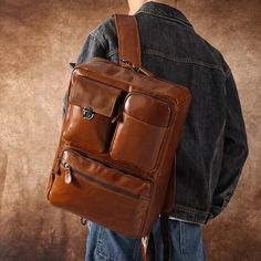 NOT SURE WHETHER TO GET A LEATHER BACKPACK OR A LEATHER BRIEFCASE? Why Not Get Both In One? This convertible leather backpack is both a sleek leather briefcase for the office and a convenient leather backpack for travel and commuting. By using the retractable briefcase handles, messenger bag strap and backpack shoulder straps, you can easily move between a briefcase, messenger bag and backpack whenever the occasion suits. Heading to the office? Use the backpack straps for ultimate comfort on the Luxury Leather Backpack For Office, Luxury Leather Laptop Backpack, Modern Leather Backpack For Business Trips, Classic Large Capacity Leather Backpack For Travel, Soft Leather Travel Briefcase, Office Backpack With Leather Backing, Classic Leather Backpack With Luggage Sleeve For Office, Classic Office Backpack With Leather Lining, Classic Backpack For Business Trips With Leather Lining