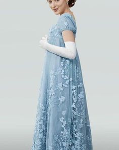 Bridgerton Daphne Blue Lace Dress With Beading- Regency Era Blue Lace Wedding Dress Plus Size - WonderlandByLilian Blue Regency Dress, Rococo Dresses, Bridgerton Blue, Lilac Lace Dress, Bridgerton Experience, Bridgerton Daphne, Blue Lace Wedding Dress, Lace Dress Plus Size, Bridgerton Dresses