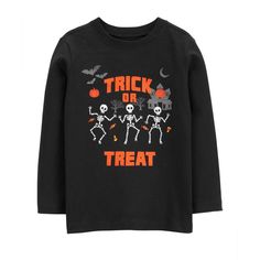 Carter’s Trick Or Treat Long Sleeve T-Shirt Size: 24 Months Long Sleeves Ribbed Cuffs And Neckline 100% Cotton Lightweight Jersey Ls2280 Playful Black T-shirt For Fall, Playful Tops With Letter Print For Fall, Playful Letter Print Tops For Fall, Playful Orange Graphic Print Tops, Black Tops With Character Print For Fall, Black Character Print Top For Fall, Playful Black Tops With Letter Print, Playful Black Top With Letter Print, Fun Orange Long Sleeve T-shirt