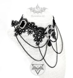 Royal Onyx Lace Necklace With Black and White Rhinestones With - Etsy Bulgaria Elegant Black Jeweled Necklaces, Black Rhinestone Choker Jewelry, Silver Beaded Punk Jewelry, Black Jeweled Crystal Jewelry, Black Crystal Jeweled Jewelry, Black Crystal Jewelry With Jeweled Details, Gothic Black Beaded Metal Jewelry, Gothic Metal Jewelry With Black Beads, Black Rhinestone Necklace Chain As Gift