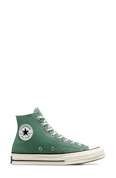 A 1970s icon lives on in an always-cool canvas sneaker that still sports its streamlined profile and glossy rubber cupsole inspired by the iconic original. Removable OrthoLite® insole Textile upper and lining/rubber sole Imported Green High-top Sneakers With Rubber Waffle Outsoles, Retro Green High-top Sneakers, Green Retro High-top Sneakers, Green Cotton Sneakers With Gum Sole, Green Cotton Sneakers With Vulcanized Sole, Sporty Green High-top Cotton Sneakers, Green Canvas Shoes With Gum Sole, Green Converse Sneakers With Rubber Toe Cap, Retro High-top Canvas Sneakers With Gum Sole