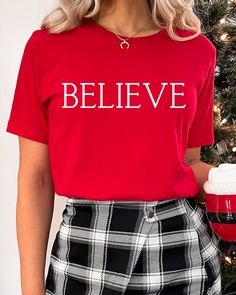 Believe Christmas Sweatshirt, Merry Christmas Shirt, Christmas Believe Shirt, Women Christmas Sweater, Christmas Crewneck Sweater Checkout More from Milano Fashion Threads Shop  https://www.etsy.com/shop/Milanofashionthreads?ref=dashboard-header ✨These designs are great gifts for family, friends, or coworkers. Our mentality is every t-shirt we create, we make more impact on the world  We use Bella Canvas, Circle Clothing, Gildan Softstyle brands. If there is a specific brand you would like please ad a note to seller at checkout. Available inventory is sent when none is specified. ✨SHIRT SIZING All Shirts come in 14 colors and 5 sizes, ranging from Small to 2X-Large.  Unisex T-Shirts are regular fit. They tend to run slightly large for women if you want an oversized fit you can order 1 or 2 Christmas Believe, Whimsical Christmas Trees, Believe Christmas, Dashboard Header, Milano Fashion, Christmas Tree Shirt, Christmas Crewneck, Merry Christmas Shirts, Tree Shirt