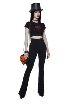 has you squashin' the competition. These leggings come in a stretch construction, with a high waist, and rhinestone pumpkin graphic at back. Rhinestone Pumpkin, Punk Pants, Dark In Love, Halloween Clothing, Costume Store, Trendy Clothes For Women, Dolls Kill, Halloween Outfits, Yoga Leggings