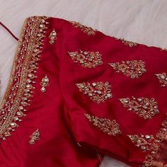 Emboridary Designs Blouse, Saree Blouse Maggam Work, Rapunzel Sketch, Red Blouse Design, Client Diaries