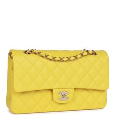 Chanel Medium Classic Double Flap Bag Yellow Caviar Light Gold Hardware - Yellow / New or Never Worn / Caviar