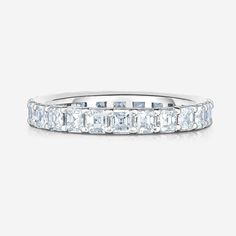 Mini Asscher Cut Eternity Band - Ring Concierge Batman Wedding Rings, Micro Pave Band, Round Diamond Eternity Band, Ring Concierge, Asscher Diamond, Floating Necklace, Asscher Cut Diamond, Diamond Eternity Band, Diamond Solitaire Necklace