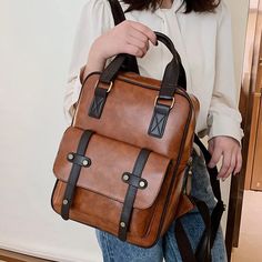 Vintage Leather Backpack - Stylish and Spacious Vintage Leather Backpack, Backpack Vintage, Knee High Boots Flat, Women's Backpack, Women's Backpacks, Women Leather Backpack, Pocket Model, Rain Cover, Womens Crossbody Bag