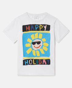 Sunshine Print, Kids Sun, Holiday Lettering, Baby Boy Dress, Kenzo Kids, Designer Kids Clothes, Happy Holiday, Fleece Joggers, Stella Mccartney Kids