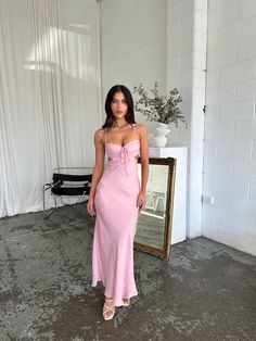 MARGOT DRESS - PINK – Little JC Pink Formal Dresses, Pink Maxi, Grad Dresses, Hip Dress, Dress Ideas, Waist Dress, Small Batch