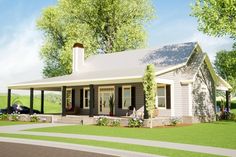 1579 Square Foot Country House Plan with Wraparound Porch - Architectural Designs - 86377HH | Architectural Designs - House Plans