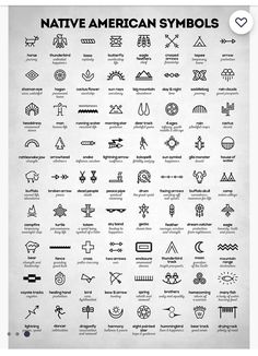 native american symbols are shown in black and white on a sheet of paper, with the words native american symbols below it