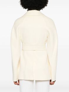 Find SPORTMAX Umano Belted Coat on Editorialist. cream white virgin wool-cashmere blend brushed effect wide notch lapels long raglan sleeves logo patch at the sleeve belt loops with self-tie fastening two side welt pockets central rear vent unlined straight hem double-breasted button fastening Belted Coat, Cotton Coat, Long Coat, Black Coat, Welt Pockets, Cream White, Welt Pocket, Raglan Sleeve, Patch Logo