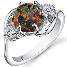 Peora.com - Black Opal Ring Sterling Silver 3 Stone 1.75 Cts Sizes 5 to 9 SR11158, $35.00 (http://www.peora.com/black-opal-ring-sterling-silver-3-stone-1-75-cts-sizes-5-to-9-sr11158/) Sterling Silver Opal Ring, Black Opal Ring, Silver Opal Ring, Cuff Bracelets Handmade, Fire Opal Ring, Expensive Jewelry, Three Stone Rings, Opal Ring, Black Opal