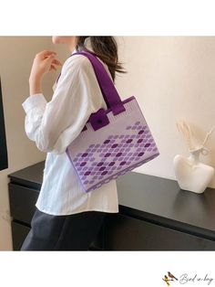 Bird in Bag - Womens Tote Patterned Bag Bags Style, Crochet Bags, Diy Supplies, Bird In Bag, Womens Tote, Crochet Bag, Color Purple, Free Gifts, Color Blocking