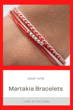 Martakia Bracelets // March Bracelet // Μαρτης βραχιολακια // Μαρτακια βραχιολια diy // Martisor Handmade // Martisor Bracelet // Evil Eye Bracelet // Macrame Bracelet Tutorial // Macrame Bracelets DIY // Gift for Wife // Gift for Girlfriend // Gift for Daughter Find this bracelets in our Etsy store, by pressing on our link. Don't forget to follow us to keep up with our latest designs ☺️ find us on Instagram & TikTok: look_at_you_xania White Jubilee Bracelet As A Gift, Macrame Bracelets Diy, Martisor Handmade, March Bracelet, Macrame Bracelet Tutorial, Macrame Bracelet Diy, Bracelet Evil Eye, Bracelet Macrame, Protection Jewelry