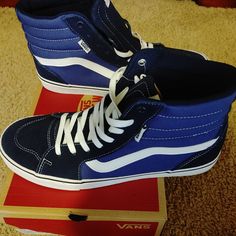 Brand New Vans Size 13 Not True To Size Maybe 12.5... Blue Vans Sneakers With Synthetic Material, Blue Synthetic Vans Sneakers, Van Color, New Vans, Vans Blue, Shoes Vans, Men's Vans, Mens Vans, Vans Shoes