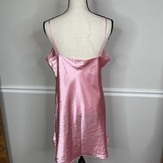 Pink Camisole Nightgown, Pink Satin Party Nightgown, Pink V-neck Nightgown, Pink Satin V-neck Nightgown, Satin Nightie, Vintage Pink Sheer Nightgown, Camilla Mendes, Visual Archive, Pink Satin