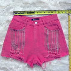 Pink Rhinestone Tassel Distressed Cowgirl Cowboy Shorts Small Nwot Perfect For Concerts Raves Never Worn Fit Me A Bit Big , It Is True Small I Needed Xs Boutique Casual Jeans With Rhinestone Fringe, High Waist Jean Shorts With Rhinestone Fringe For Summer, Casual Cutoff Bottoms With Rhinestone Fringe, Trendy Cotton Shorts For Party, High Waist Jean Shorts With Rhinestone Fringe For Party, Summer Jeans With Rhinestone Fringe, Party High-waist Jean Shorts With Rhinestone Fringe, Summer Short Jeans With Rhinestone Fringe, Trendy Jean Shorts With Rhinestone Fringe