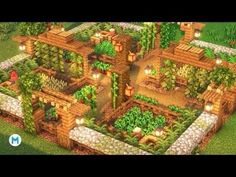 Minecraft Simple Greenhouse, Farm Buildings Minecraft, Minecraft Jungle Farm Ideas, Minecraft Farms Cute, Minecraft Grape Farm, Farm On Minecraft, Cute Wheat Farm Minecraft, Wheat Fields Minecraft, Minecraft Farms Idea