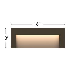 an image of a recess light with measurements for the width and height, including two square lights