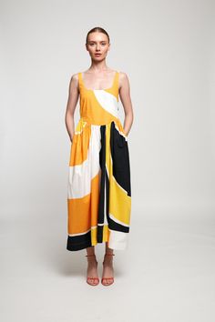 Modern A-line Midi Dress For Summer, Fancy Fits, Voluminous Skirt, Seville, Unique Colors, Handmade Natural, Scoop Neck, Special Occasion, How To Find Out