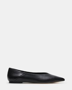 IDALINE Black Leather Pointed Toe Ballet Flat | Women's Flats Pointed Toe Ballet Flats, Jumpsuit And Blazer, Leather Wear, Womens Ballet Flats, Women's Flats, Ballet Flat, Toe Designs, Black Flats, Shoe Care