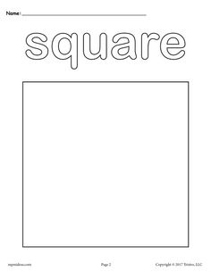 the word square is shown in black and white, with an image of a square below it